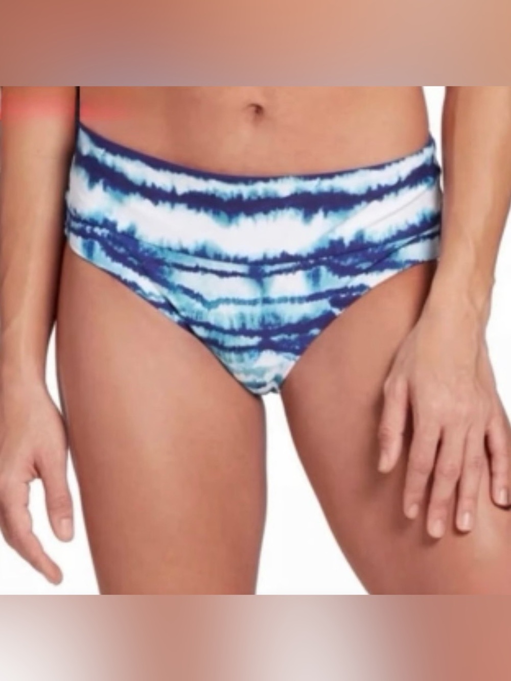 CALIA by Carrie Underwood Blue and White Tie-Dye Bikini Bottoms